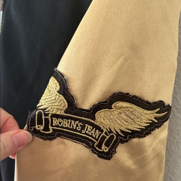 Robin's Jean Black and Gold Bomber Jacket size large - Picture 10 of 15
